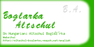boglarka altschul business card